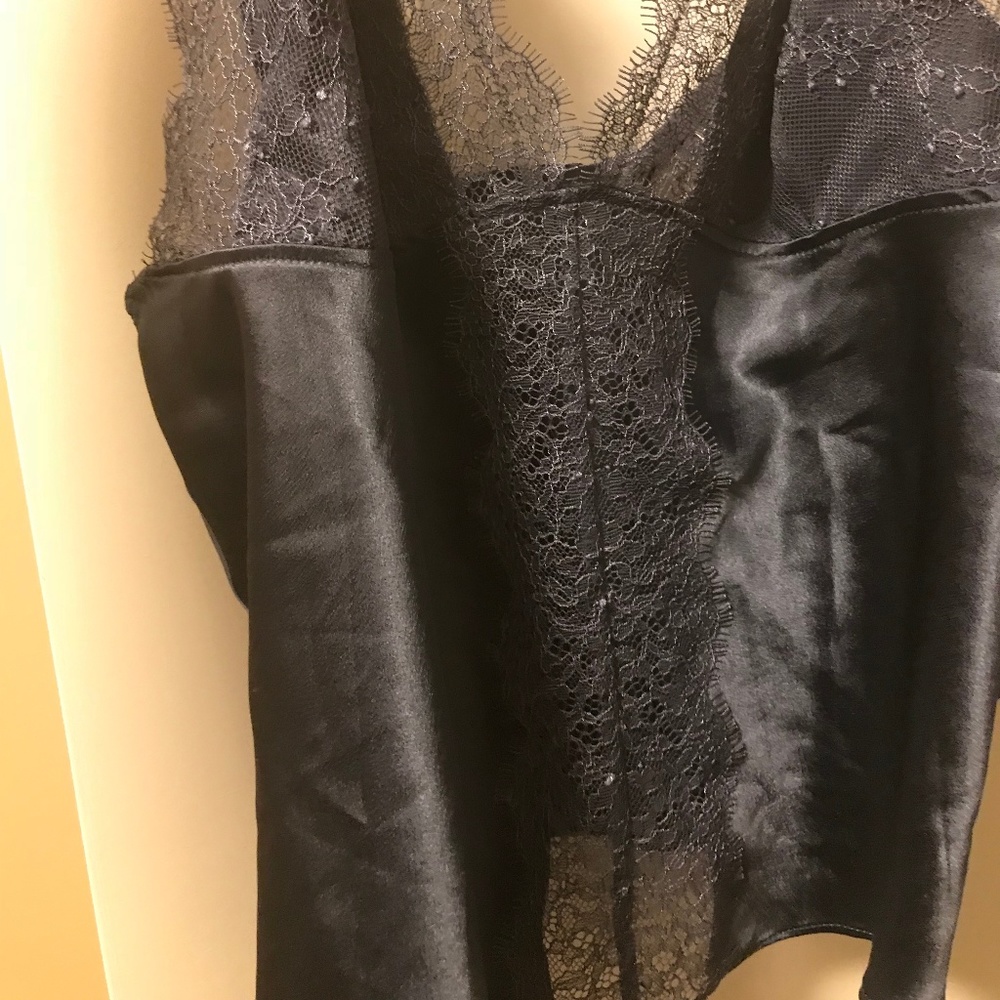 NEW VS Lace Trim Split Satin Slip Cami Top LARGE - Picture 4 of 4